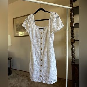 Abercrombie dress, white with buttons